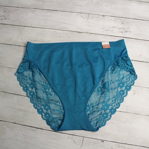Ambrielle Women's High Cut Brief Panties Size XXL 9 Seamless Open Lace - Picture 1 of 5